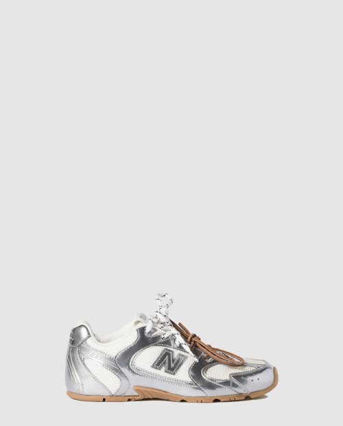 [MIUMIU-미우미우]뉴발란스 X 미우미우 530 SL 메탈릭 레더 & 메시 스니커즈 5E165E