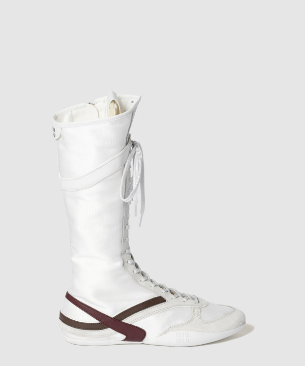 [MIUMIU-미우미우]김나지움 기능성 소재 및 스웨이드 복서 부츠 5W429E