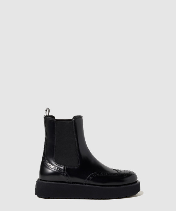 [MIUMIU-미우미우]브러쉬드 송아지 가죽 부티 5T268E