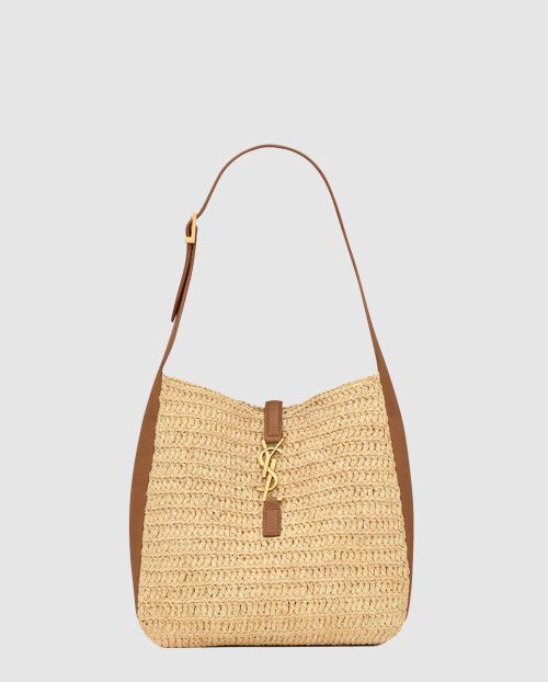 [SAINT LAURENT-생로랑]라피아 및 가죽 소재의 유연한 le 5 à 7 스몰백 823812