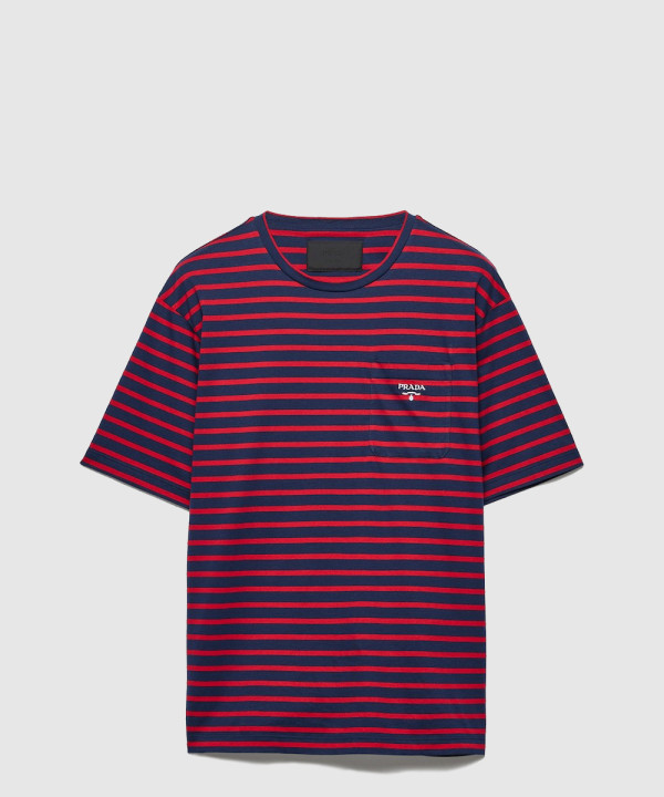 [PRADA-프라다]스트라이프 코튼 티셔츠 UJN929