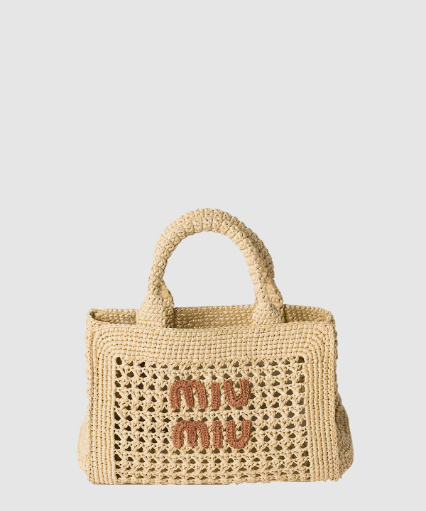 [MIUMIU-미우미우]라피아 효과 우븐 핸드백 5BA219