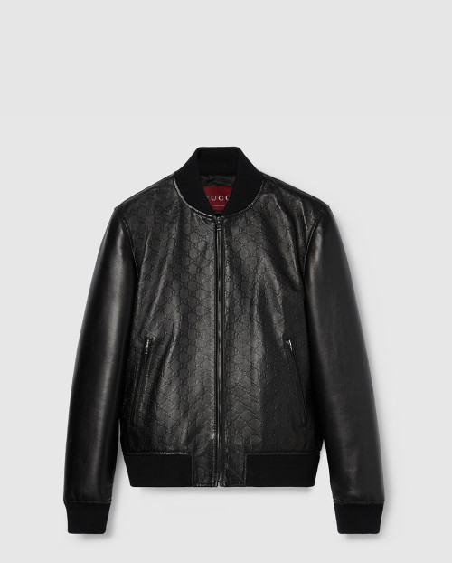 [GUCCI-구찌]GG 엠보싱 가죽 보머 재킷 793171