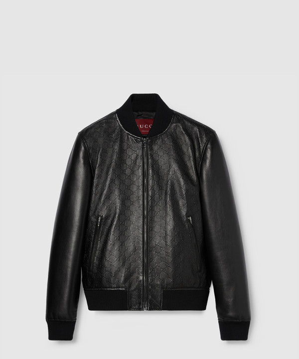 [GUCCI-구찌]GG 엠보싱 가죽 보머 재킷 793171