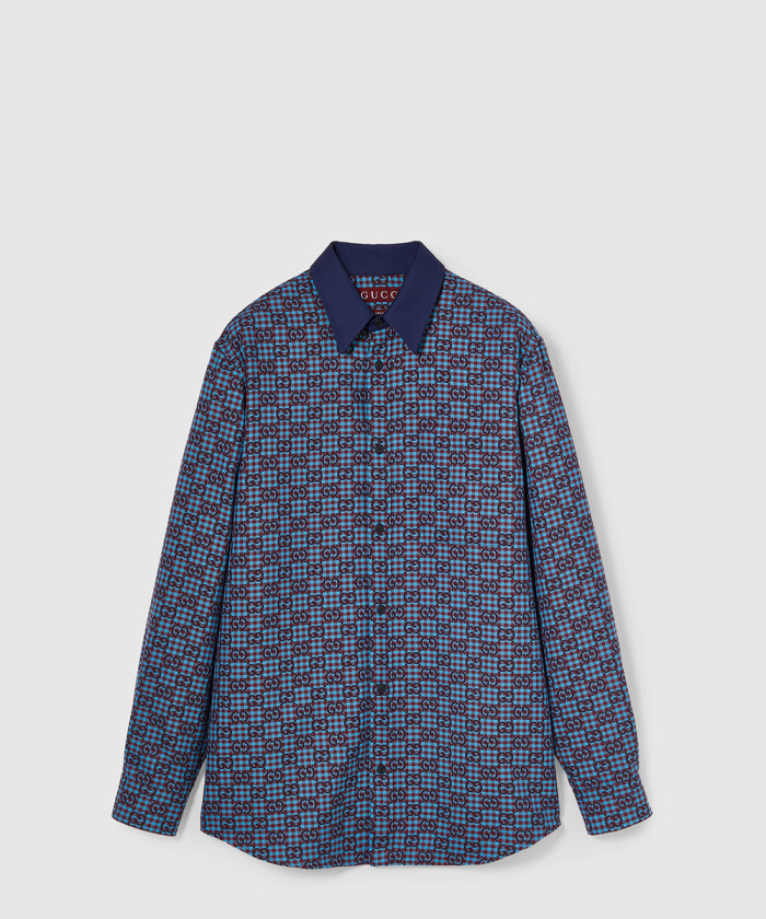 레플리카|이미테이션 gucci-구찌gg-비쉬-코튼-울-자카드-셔츠-814715