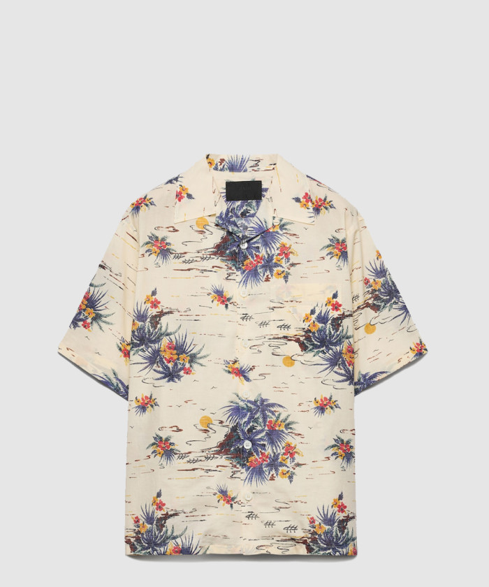 레플리카|이미테이션 prada-프라다프린트-코튼-볼링-셔츠-ucs414