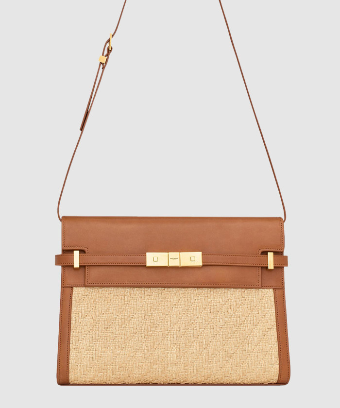 레플리카|이미테이션 saint-laurent-생로랑맨하탄-숄더백-라피아-앤-베지터블-탠-레더