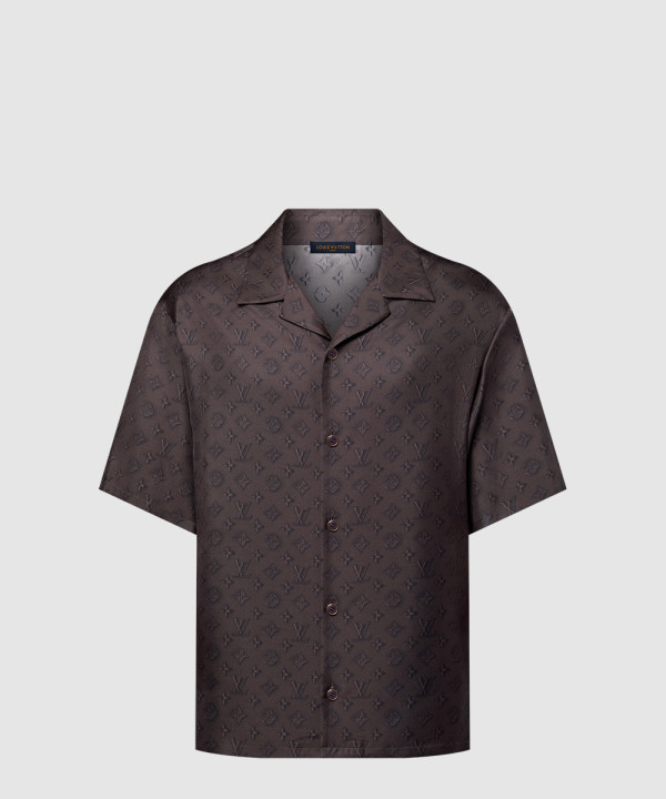 [LOUIS VUITTON-루이비통]프린티드 모노그램 쇼트 슬리브드 실크 셔츠 1AHCGS