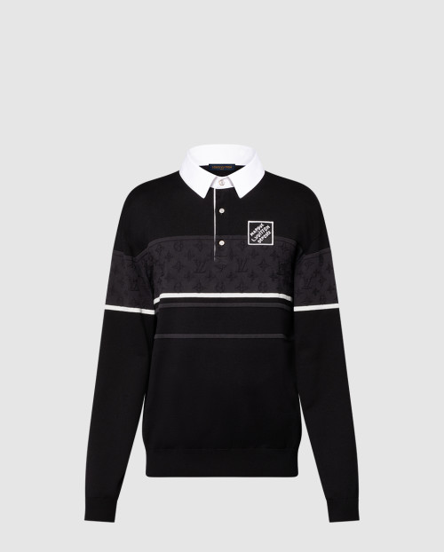 [LOUIS VUITTON-루이비통]모노그램 자카드 롱 슬리브드 폴로 셔츠 1AGTMG