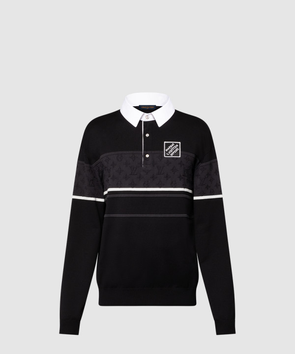 [LOUIS VUITTON-루이비통]모노그램 자카드 롱 슬리브드 폴로 셔츠 1AGTMG