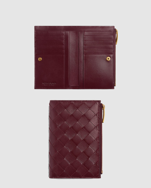 [BOTTEGA-보테가베네타]미디엄 인트레치아토 폴더형 지퍼 지갑 749940