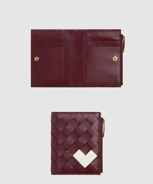 [BOTTEGA-보테가베네타]바이 폴드 인트레치아토 스몰 지퍼 지갑 742330