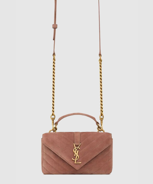 [SAINT LAURENT-생로랑]유광 크래클드 가죽 소재의 COLLEGE 미니 체인백 779430