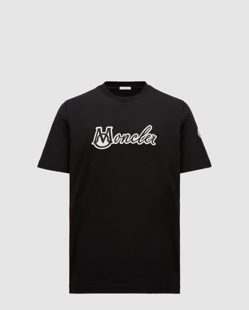[MONCLER-몽클레어]자수 바시티 로고 코튼 티셔츠