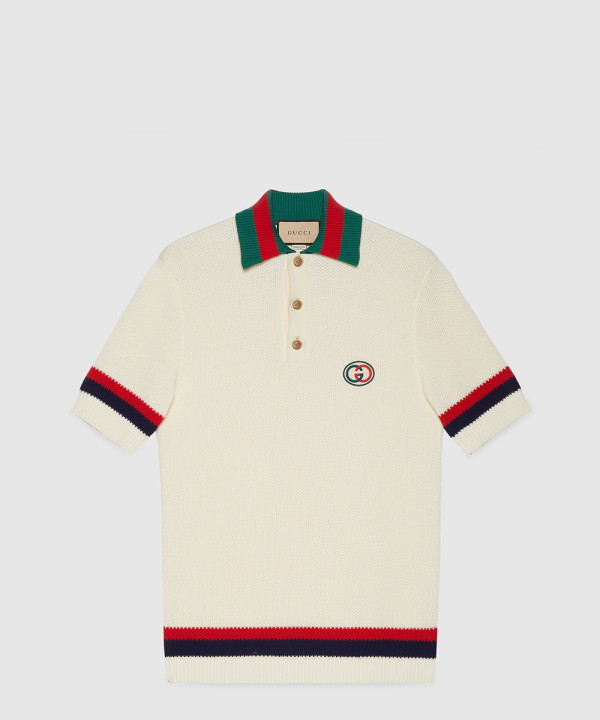 [GUCCI-구찌]웹 니트 코튼 폴로 티셔츠 739954