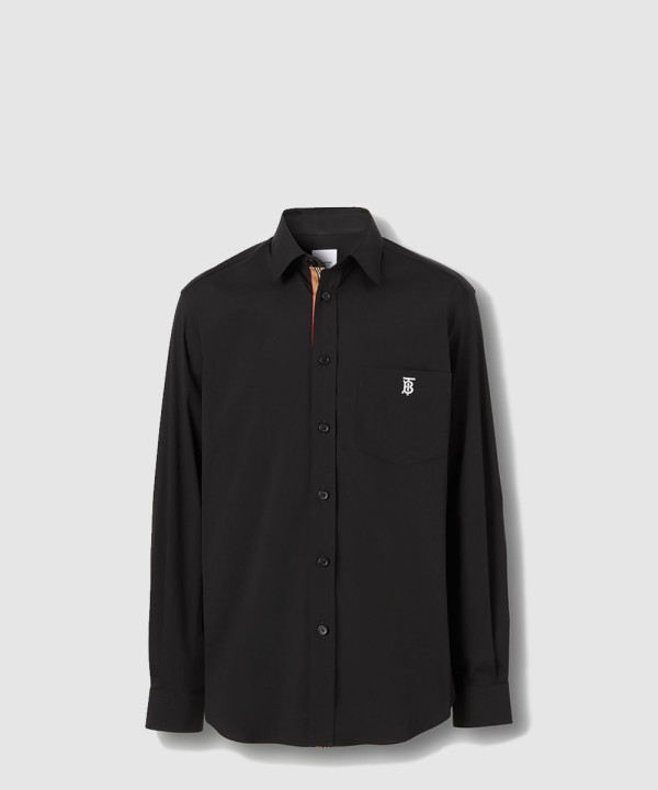 [BURBERRY-버버리]익스클루시브 로고 장식 기능성 코튼 셔츠 80574731