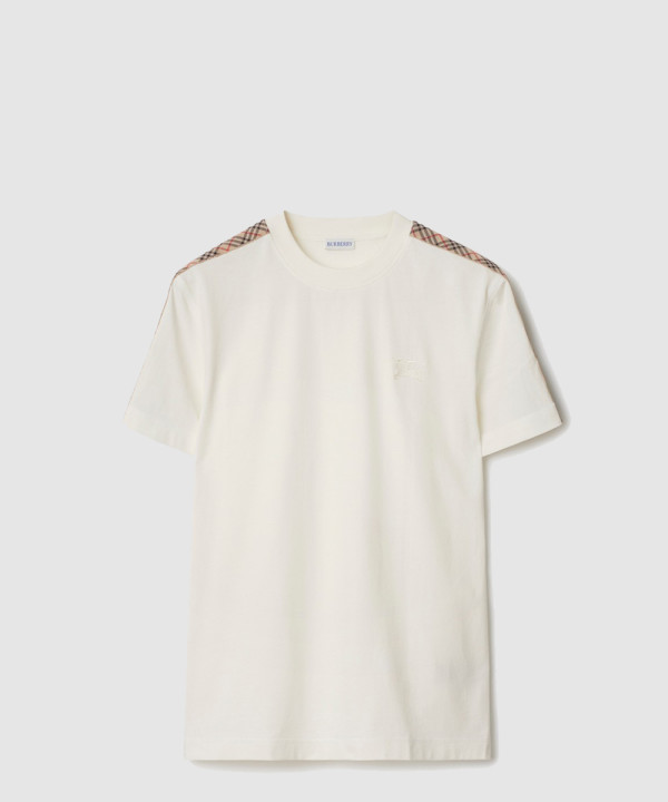 [BURBERRY-버버리]체크 트리밍 코튼 티셔츠가격 81062461