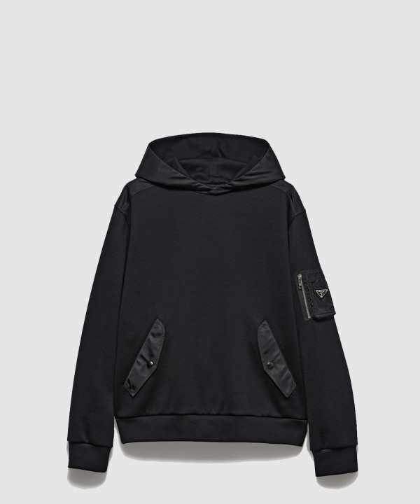 [PRADA-프라다]코튼 플리스 & 리 나일론 후디 UJL04C