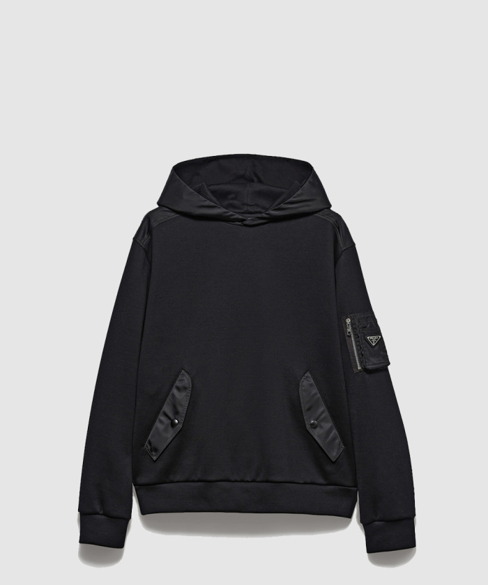 레플리카|이미테이션 prada-프라다코튼-플리스-리-나일론-후디-ujl04c