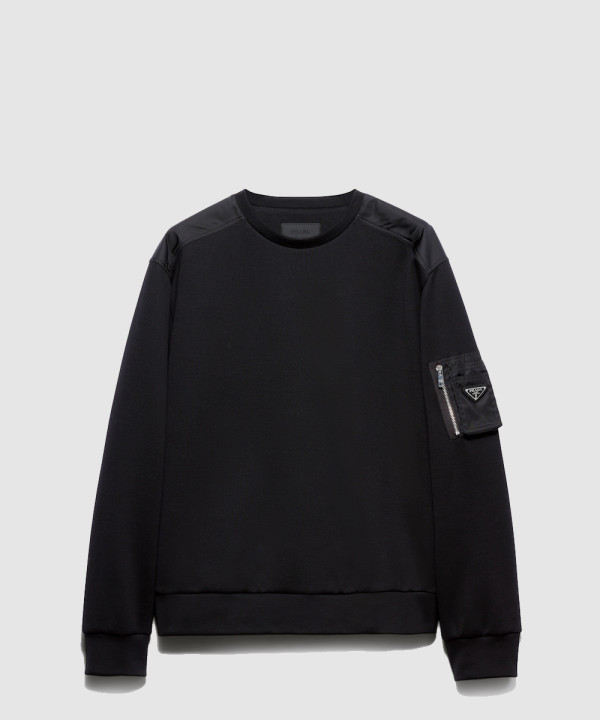 [PRADA-프라다]코튼 플리스 & 리 나일론 스웨트셔츠 UJL03C