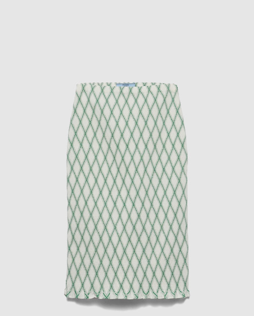 [PRADA-프라다]기하학적 패턴의 코튼 스커트 P183YR