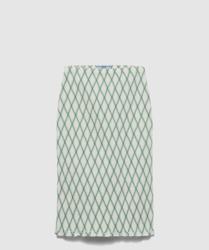 레플리카|이미테이션 prada-프라다기하학적-패턴의-코튼-스커트-p183yr