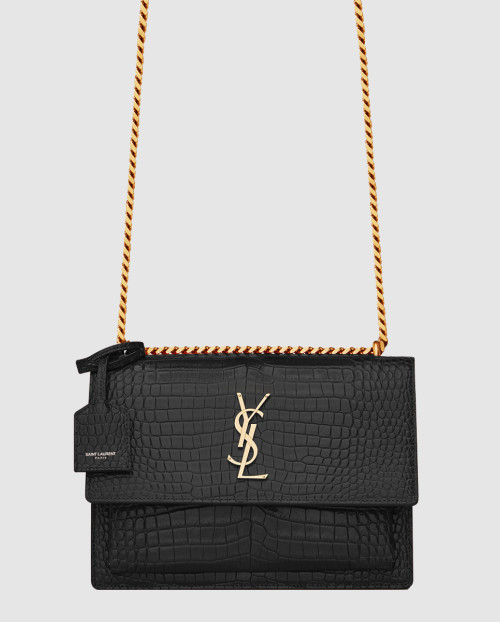 [SAINT LAURENT-생로랑]엠보싱 크로커다일 가죽 소재 sunset 미디엄 422906