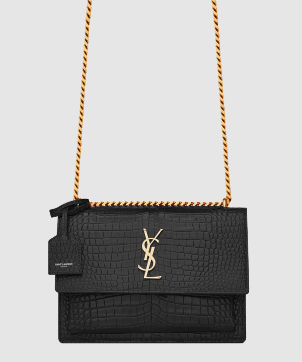 [SAINT LAURENT-생로랑]엠보싱 크로커다일 가죽 소재 sunset 미디엄 422906