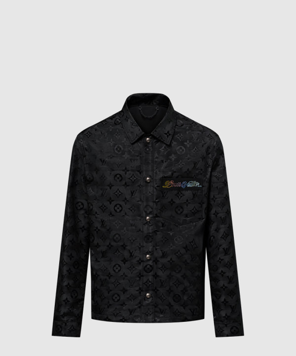 [LOUIS VUITTON-루이비통]모노그램 무아레 자카드 실크 오버셔츠 1AGTGO