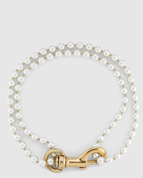 [GUCCI-구찌]후크 유리 진주 목걸이 817048