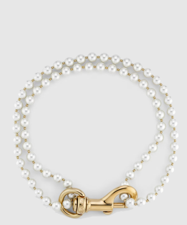 [GUCCI-구찌]후크 유리 진주 목걸이 817048