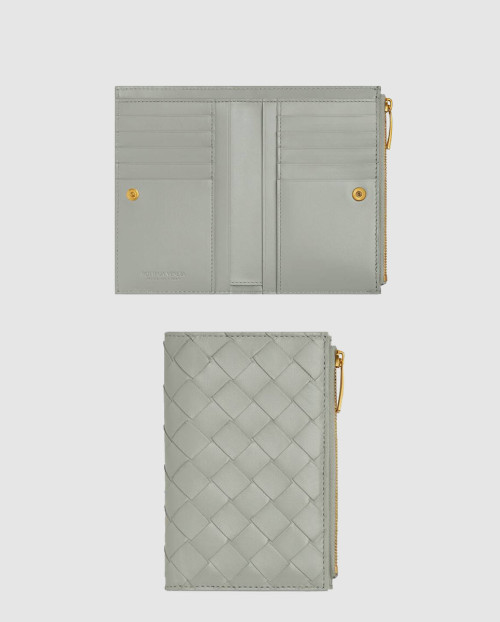 [BOTTEGA-보테가베네타]인트레치아토 미디엄 지퍼 지퍼 바이폴드 지갑 749940