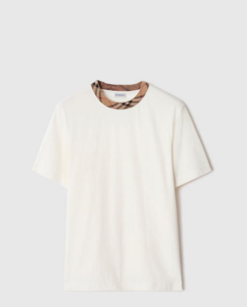 [BURBERRY-버버리]체크 트리밍 코튼 티셔츠 81101001