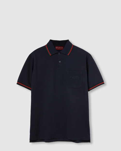 [GUCCI-구찌]자수 스트레치 코튼 폴로 셔츠 795174