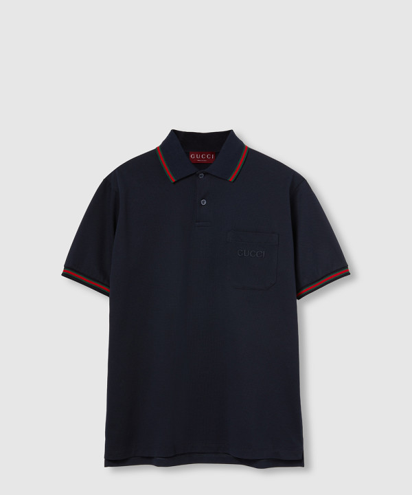 [GUCCI-구찌]자수 스트레치 코튼 폴로 셔츠 795174