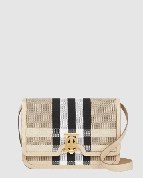 [BURBERRY-버버리]미디엄 체크 캔버스 레더 TB백 80398571