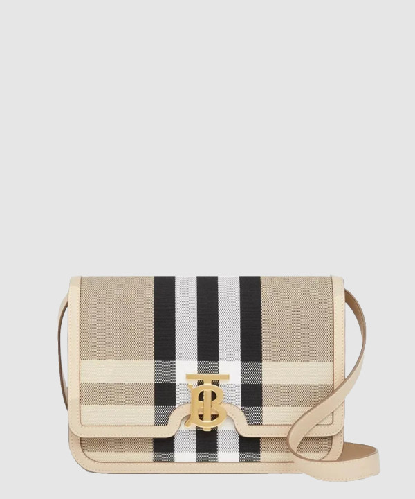 [BURBERRY-버버리]미디엄 체크 캔버스 레더 TB백 80398571