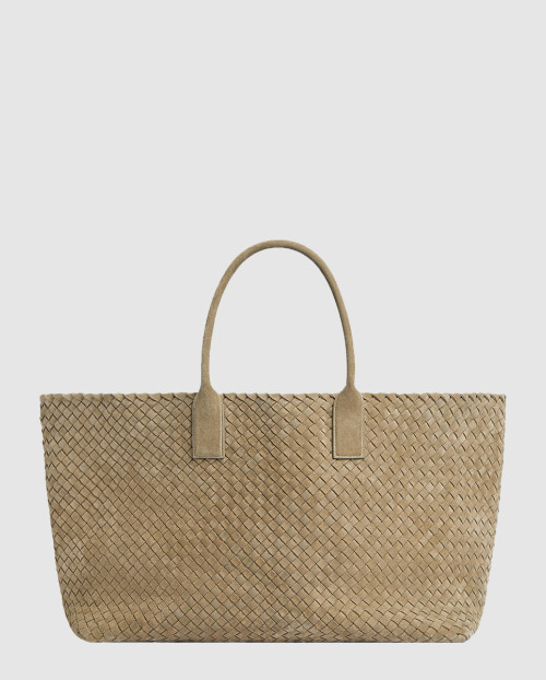 [BOTTEGA-보테가베네타]카바 라지 인트레치아토 스웨이드 토트 608811