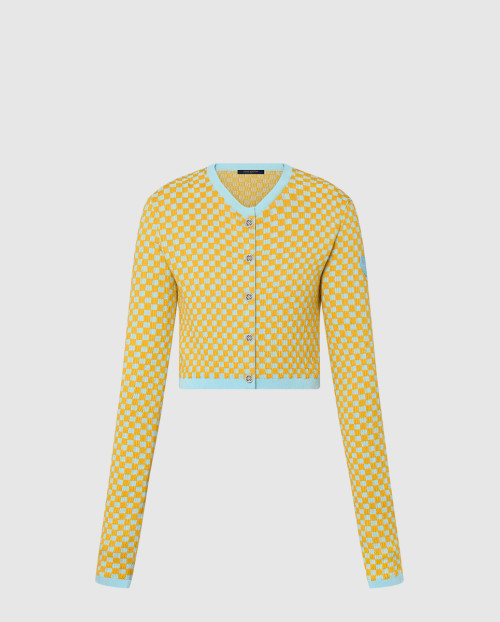 [LOUIS VUITTON-루이비통]다미에 니트 크롭 카디건 1AFTYA