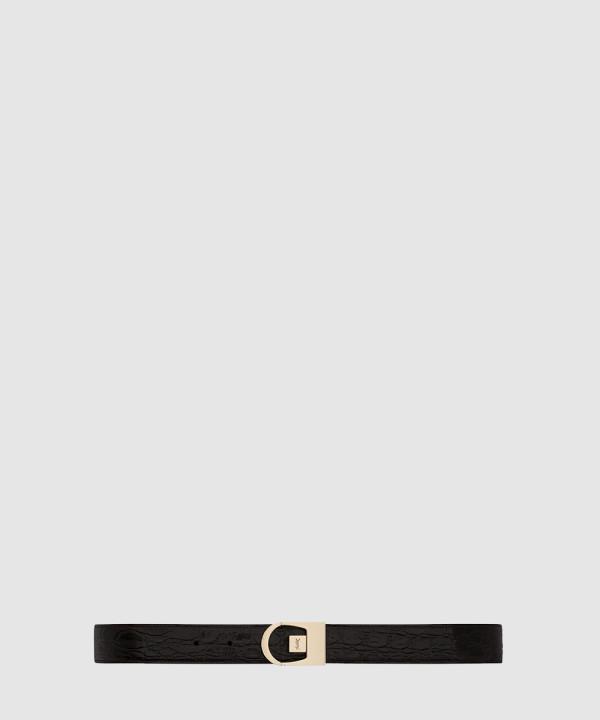 [SAINT LAURENT-생로랑]크로커다일 엠보스드 가죽 소재의 리버서블 벨트 828728