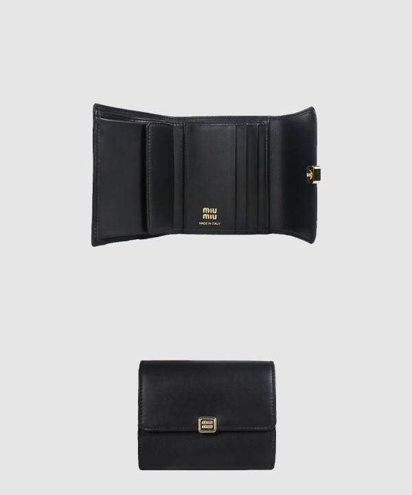 [MIUMIU-미우미우]로고 레더 반지갑 5MH040