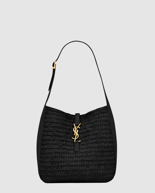 [SAINT LAURENT-생로랑]라피아 및 가죽 소재의 유연한 le 5 à 7 스몰백 823812