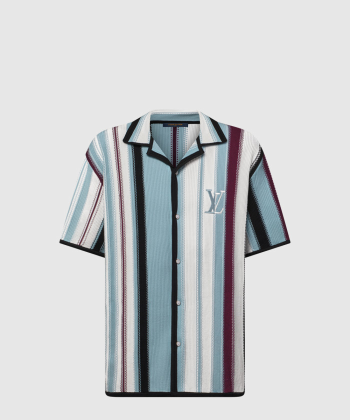 레플리카|이미테이션 louis-vuitton-루이비통스트라이프드-크로셰-쇼트-슬리브드-셔츠-1ahvon