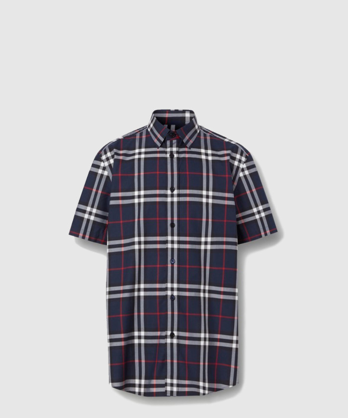 레플리카|이미테이션 burberry-버버리쇼트-슬리브-체크-코튼-포플린-셔츠-80208721