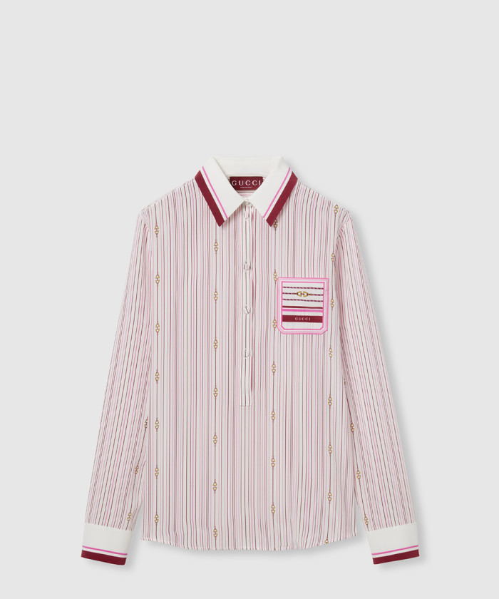 레플리카|이미테이션 gucci-구찌프린트-멀버리-실크-셔츠-818456