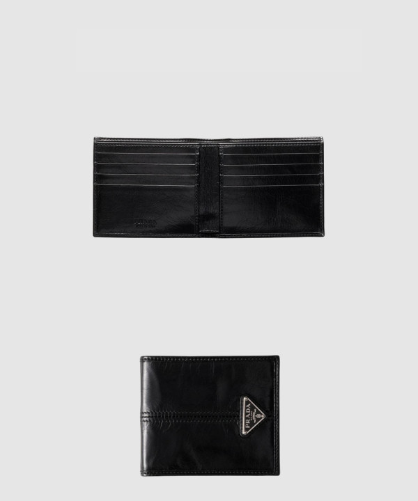 [PRADA-프라다]삼각 메탈 로고 플랩 가죽 지갑 2M0513