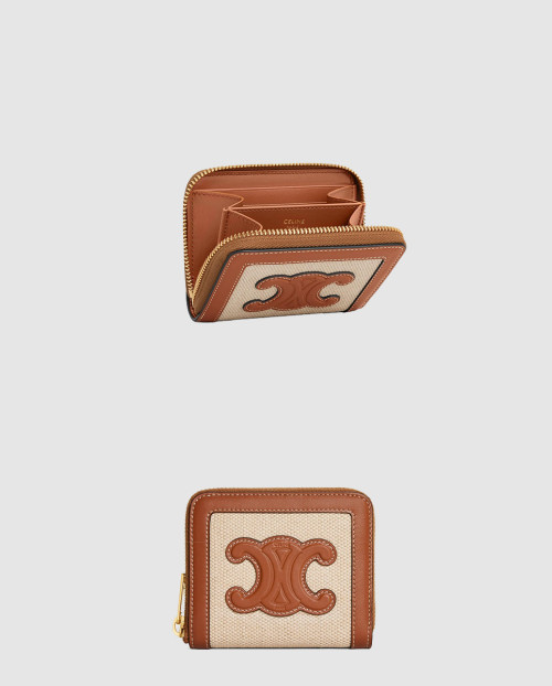 [CELINE-셀린느]트리옴프 가죽 콤팩트 지퍼 지갑 10L742