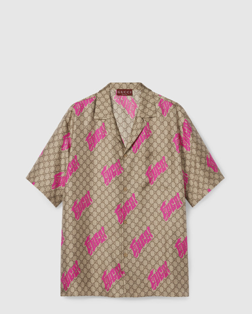 [GUCCI-구찌]프린트 코튼 포플린 볼링 셔츠 794907