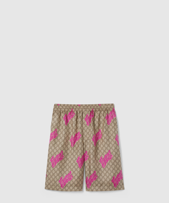 레플리카|이미테이션 gucci-구찌프린트-트윌-멀버리-실크-쇼츠-810782