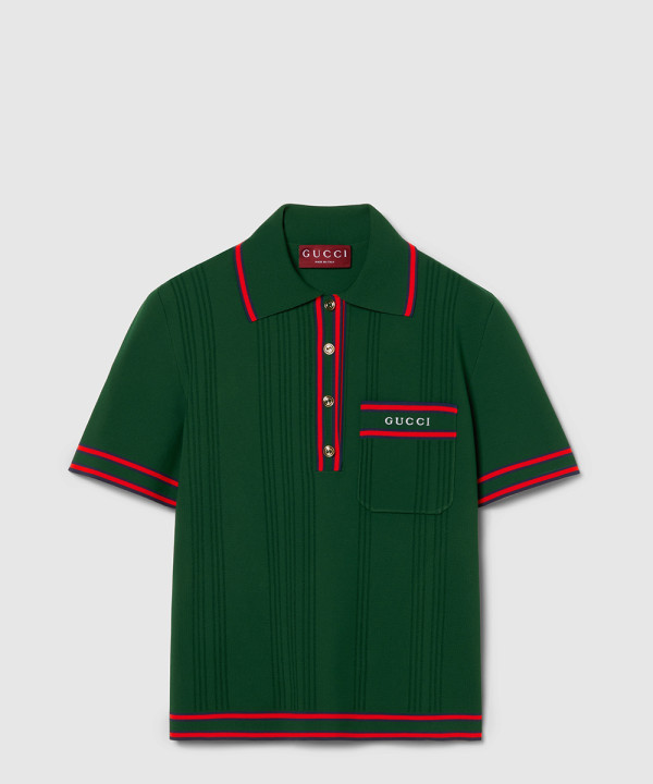 [GUCCI-구찌]스트라이프 트리밍 폴로 탑 ‎691713